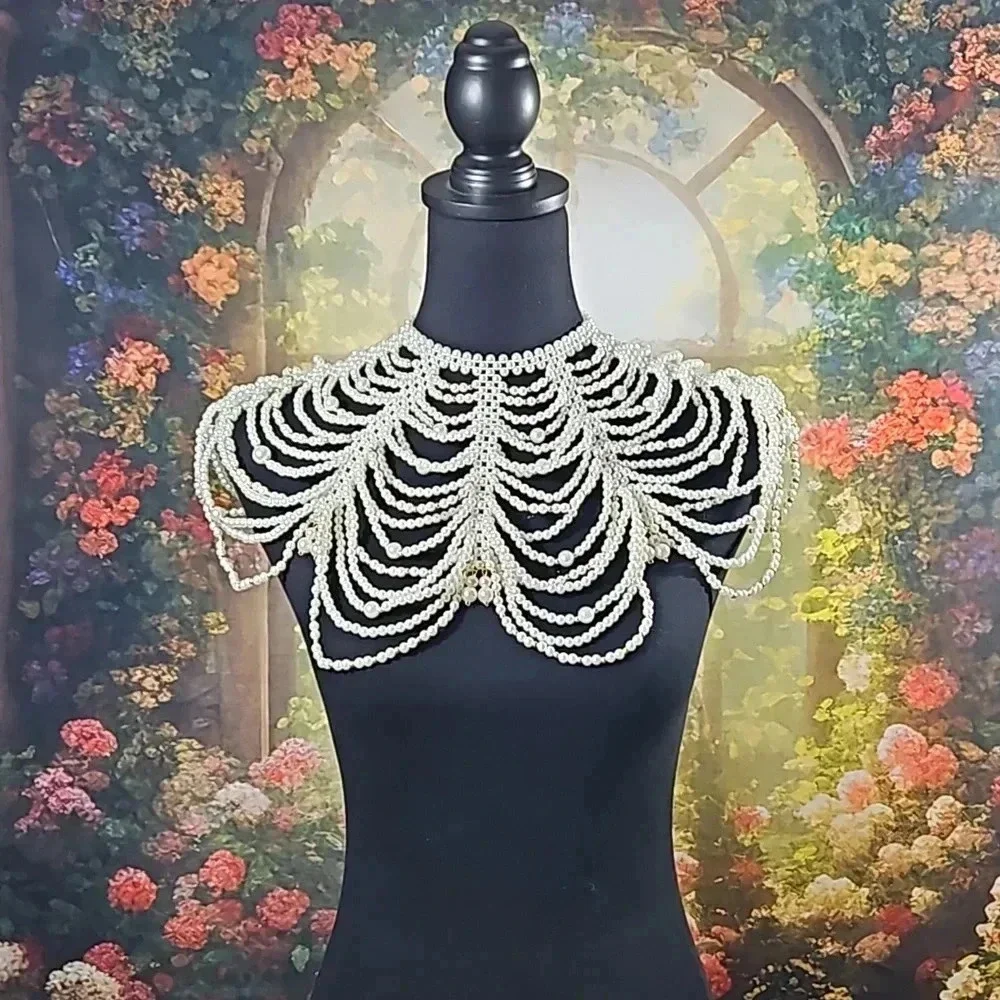 Bridal Pearl shoulder wrap - Picture 2 of 7